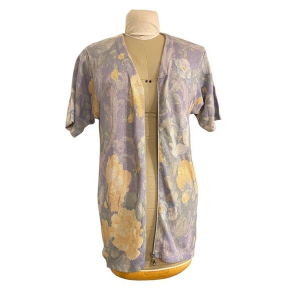 Gabriella T Linen Blend Full Zip Maximalist Cardigan Sz. S.  Made in Italy. - Picture 7 of 12